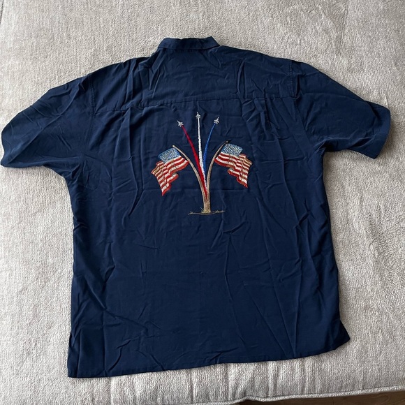 USA FLAG BAMBOO CAY SHIRT ORIGINAL XL Embroidered Patriotic Eclectic Grandpa - Picture 5 of 10